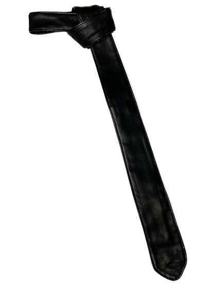 Lederkrawatte schmal mit SCHWARZER PASPEL