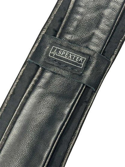 Lederkrawatte schmal mit SCHWARZER PASPEL