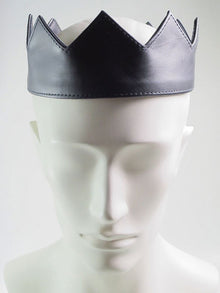 Leder-Krone für Kings and Queens - schwarz