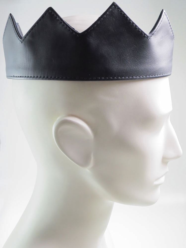 Leder-Krone für Kings and Queens - schwarz