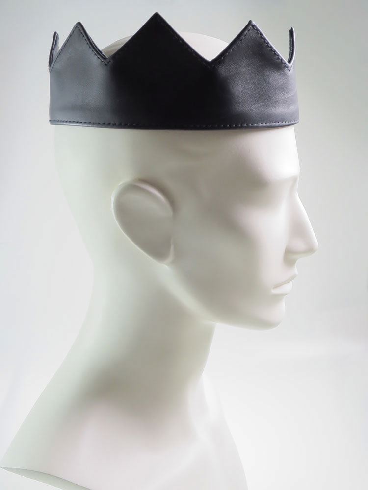Leder-Krone für Kings and Queens - schwarz