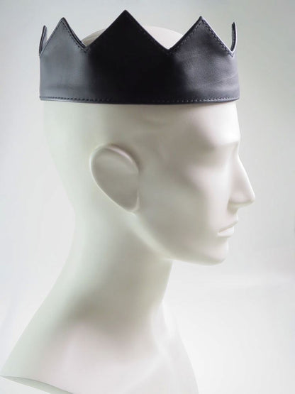 Leder-Krone für Kings and Queens - schwarz