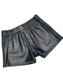 Leder-Boxershort Doppel-Streifen in SCHWARZ