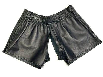 Leder-Boxershort Doppel-Streifen in SCHWARZ