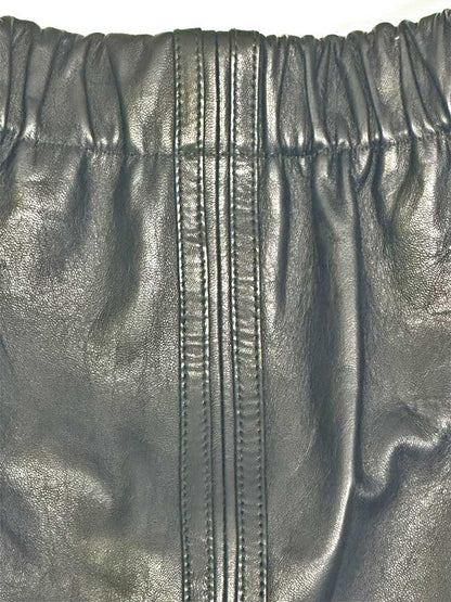 Leder-Boxershort Doppel-Streifen in SCHWARZ