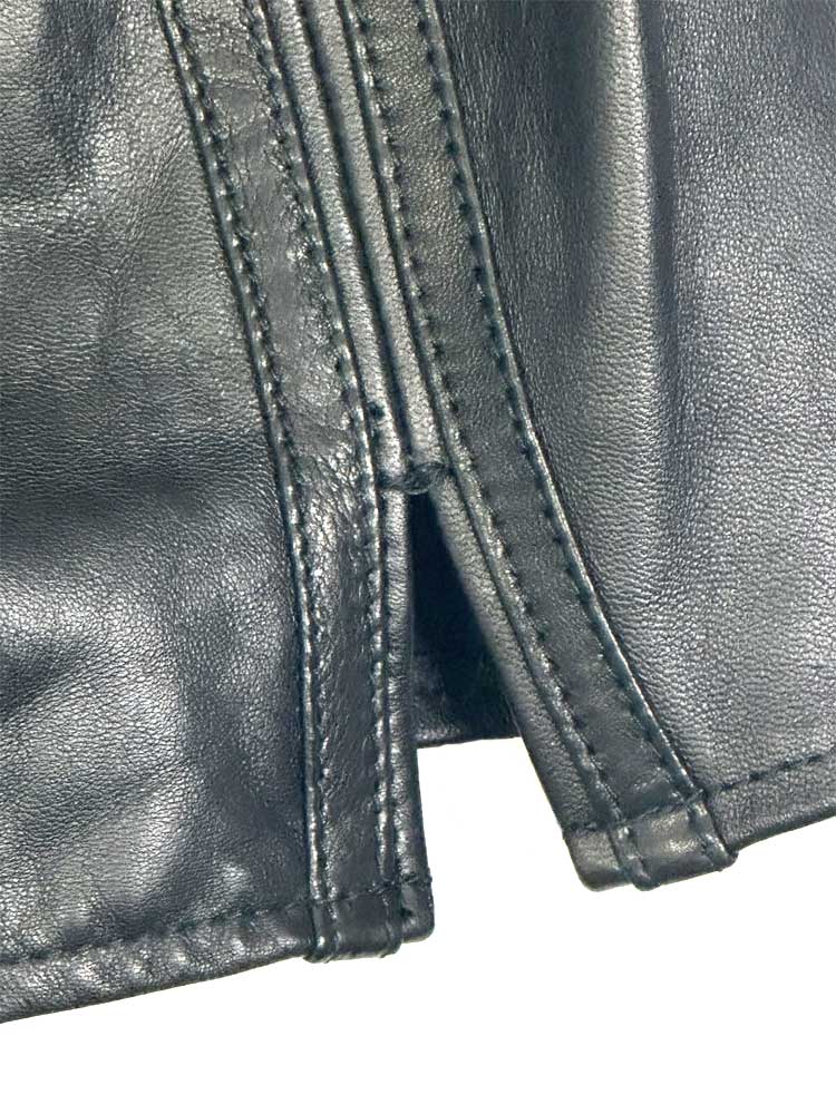 Leder-Boxershort Doppel-Streifen in SCHWARZ