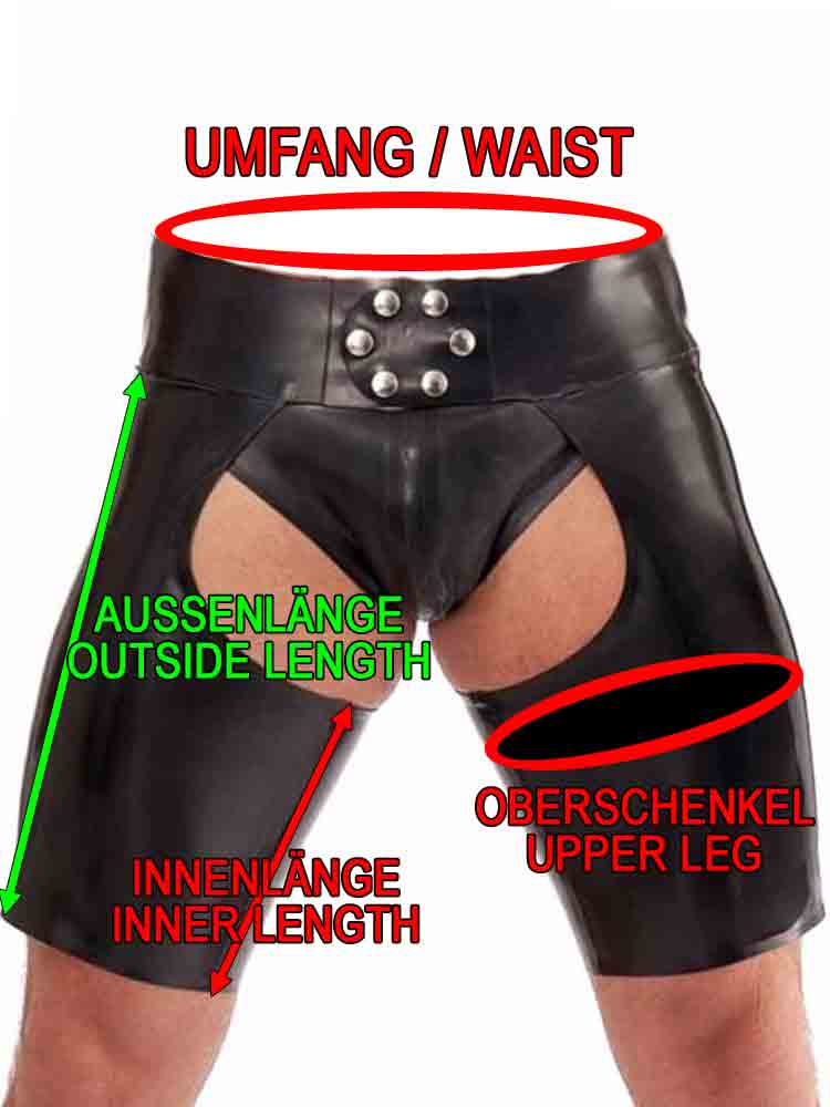SPEXTER Rubber Chaps kurz schwarz