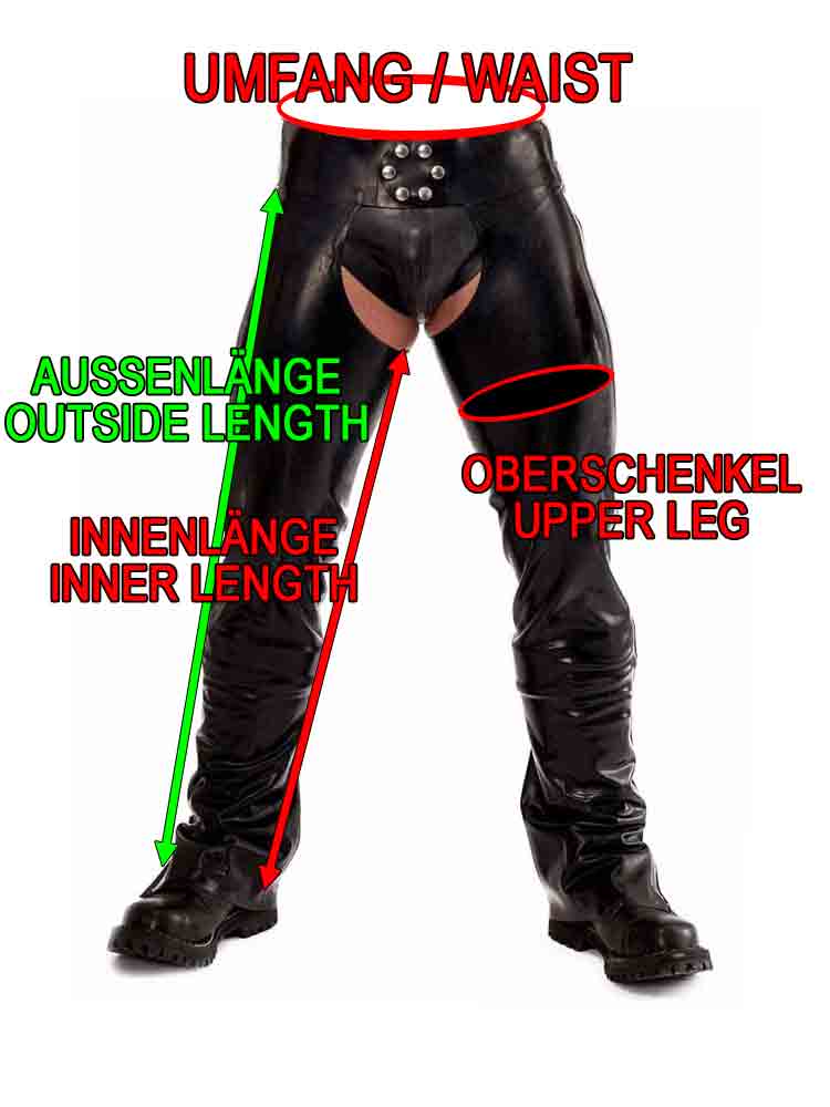 SPEXTER Rubber Chaps lang schwarz