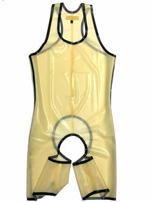 SPEXTER Rubber Trägeranzug offen transparent - schwarz
