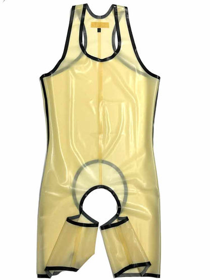 SPEXTER Rubber Trägeranzug offen transparent - schwarz