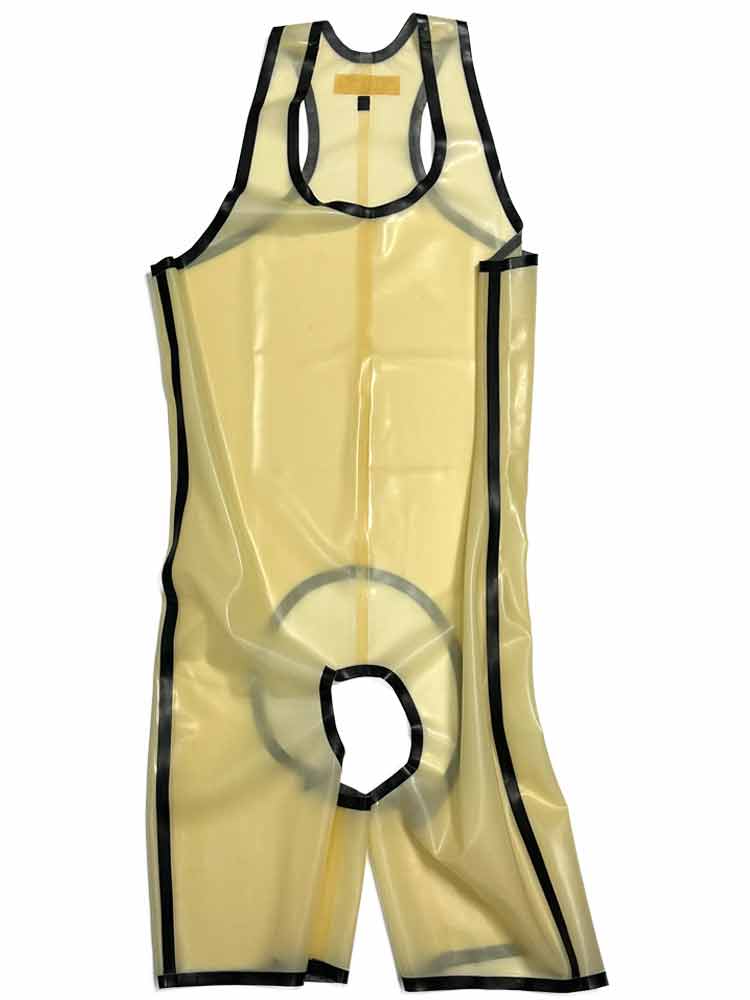 SPEXTER Rubber Trägeranzug offen transparent - schwarz