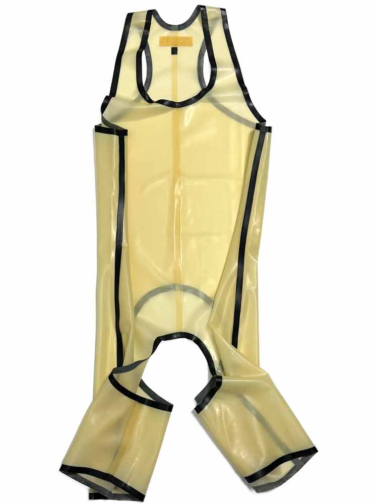 SPEXTER Rubber Trägeranzug offen transparent - schwarz