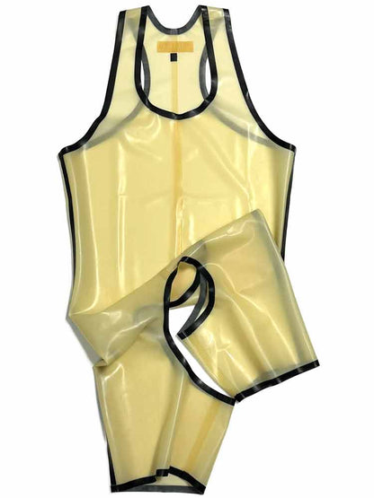 SPEXTER Rubber Trägeranzug offen transparent - schwarz