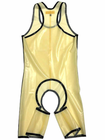 SPEXTER Rubber Trägeranzug offen transparent - schwarz