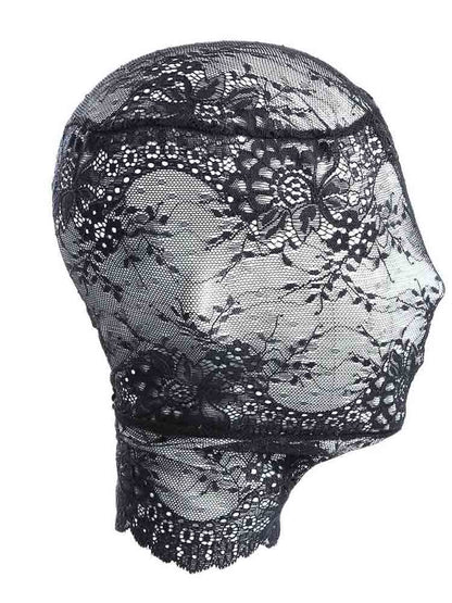 Kopfstrumpfmaske schwarze Spitze