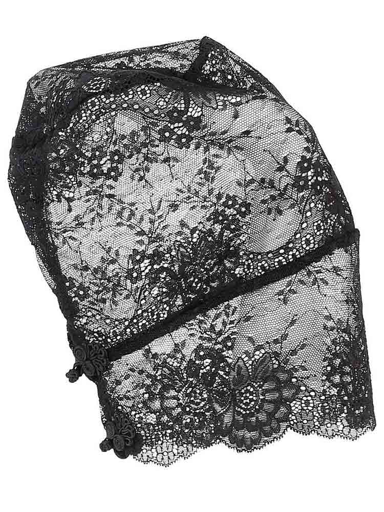 Kopfstrumpfmaske schwarze Spitze