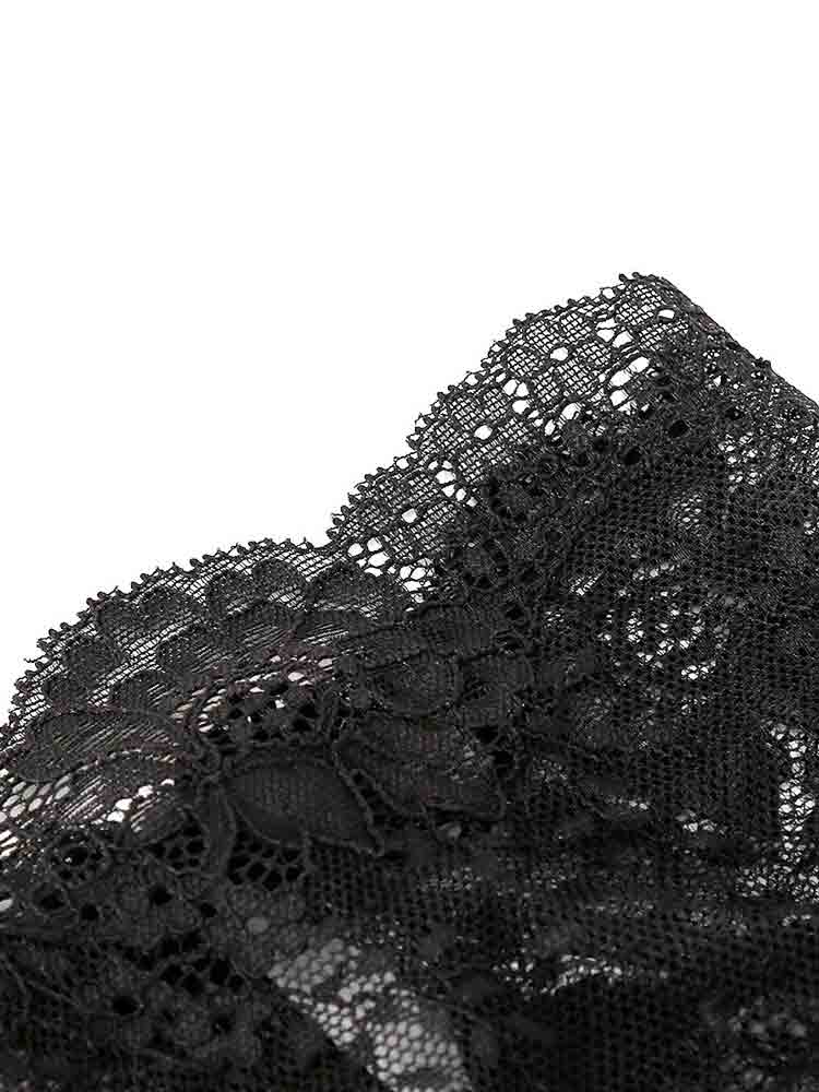 Kopfstrumpfmaske schwarze Spitze
