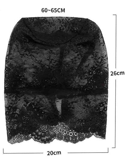 Kopfstrumpfmaske schwarze Spitze