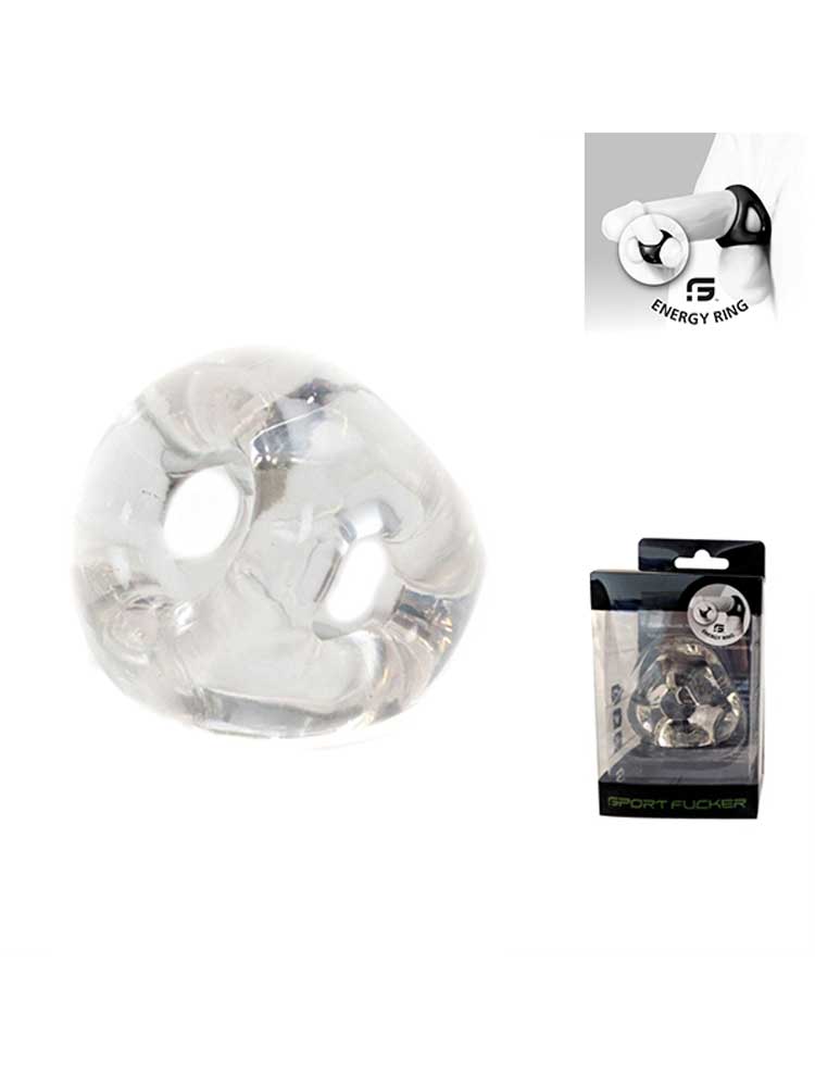 SPORTFUCKER ENERGY Cockring & Ballstretcher, clear