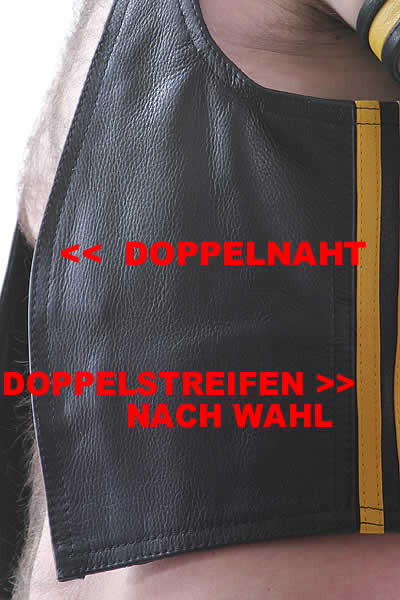 SPEXTER Lederweste mit Doppelstreifen SCHWARZ
