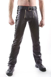 SPEXTER Leder-Zimmermannhose mit Seitenschnürung