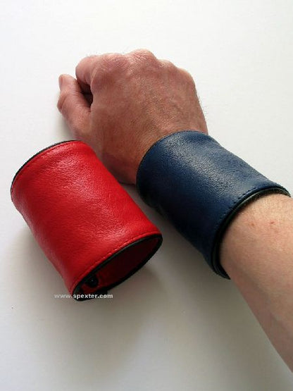 Leder-Handgelenk-Geldbeutel 8cm breit BLAU - S