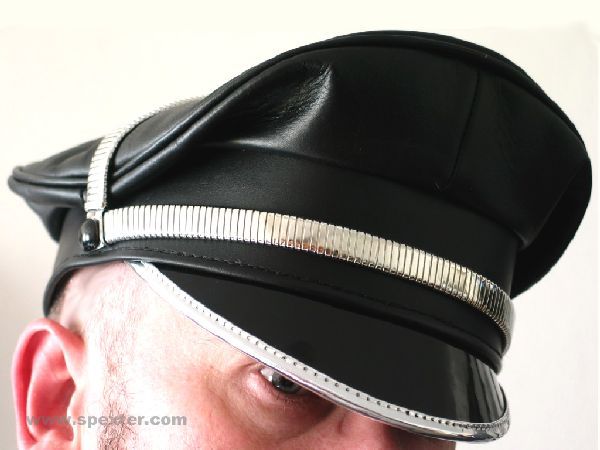 Leder-Kappe SPEXTER DELUXE CAP silber - 54