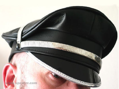 Leder-Kappe SPEXTER DELUXE CAP silber - 54