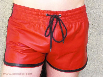 Leder-Sport/Boxershort, rot-schwarz