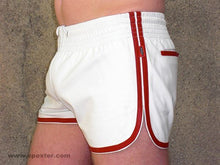 Leder-Sport/Boxershort, weiss-rot