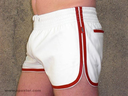 Leder-Sport/Boxershort, weiss-rot