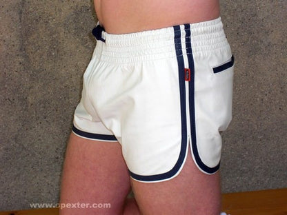 Leder-Sport/Boxershort, weiss-blau