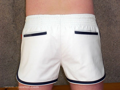 Leder-Sport/Boxershort, weiss-blau