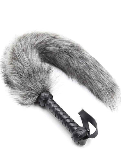 Streichel-Fellpeitsche 45cm grau