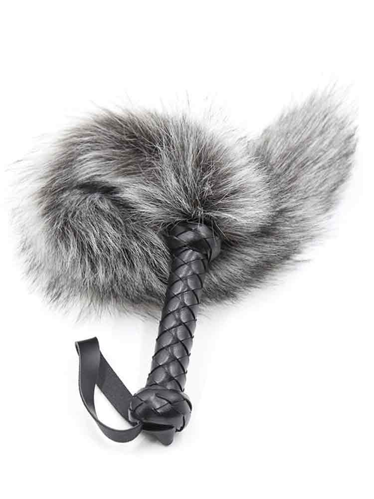 Streichel-Fellpeitsche 45cm grau