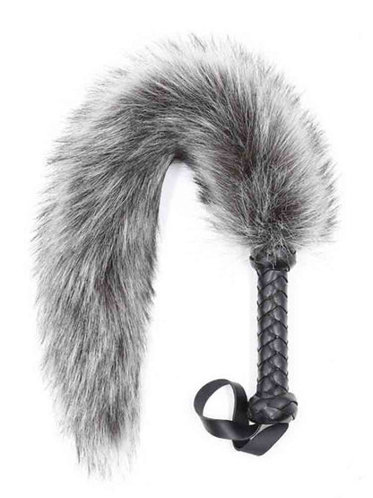 Streichel-Fellpeitsche 45cm grau