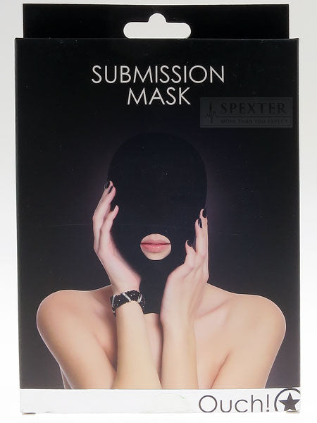 Spandex Maske SUBMISSION - NUR Mundöffnung - schwarz