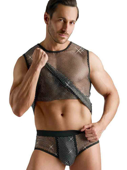 Herren-Pants mit Glitzersteinen