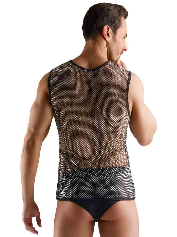 Herren-Netzshirt mit Glitzersteinen