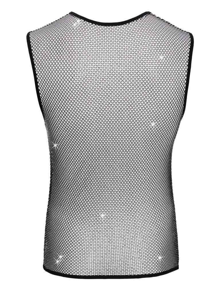 Herren-Netzshirt mit Glitzersteinen