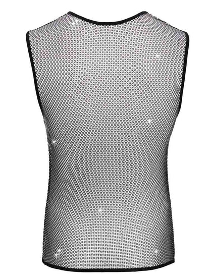 Herren-Netzshirt mit Glitzersteinen