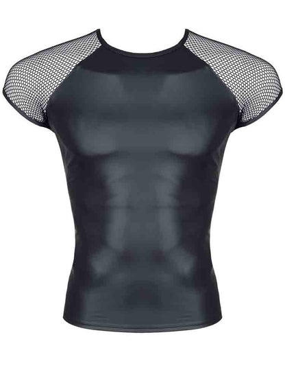 T-Shirt Kurzarm Mesheinsatz schwarz