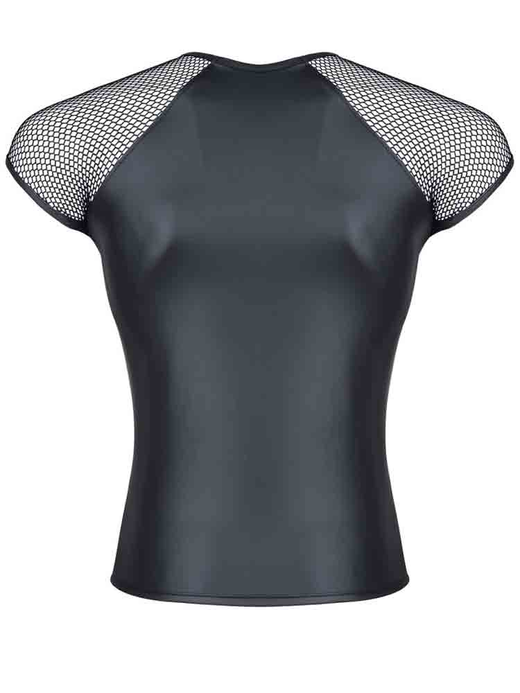 T-Shirt Kurzarm Mesheinsatz schwarz