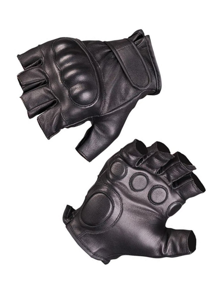 Tactical Lederhandschuhe Fingerlinge schwarz