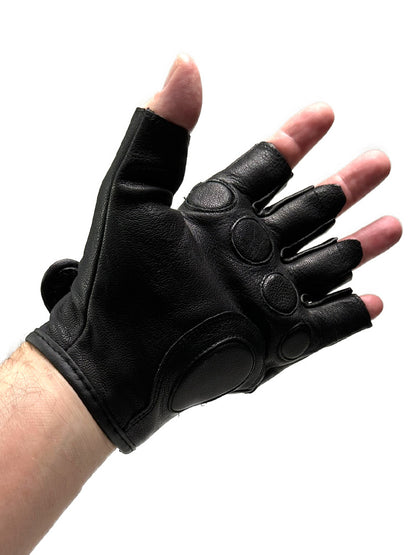 Tactical Lederhandschuhe Fingerlinge schwarz
