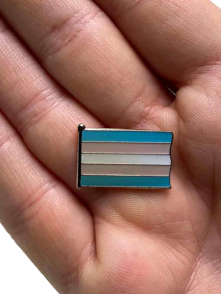 Transgender rechteckiger Flaggen-Anstecker - Pin