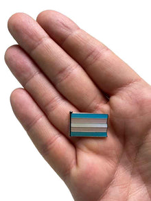Transgender rechteckiger Flaggen-Anstecker - Pin