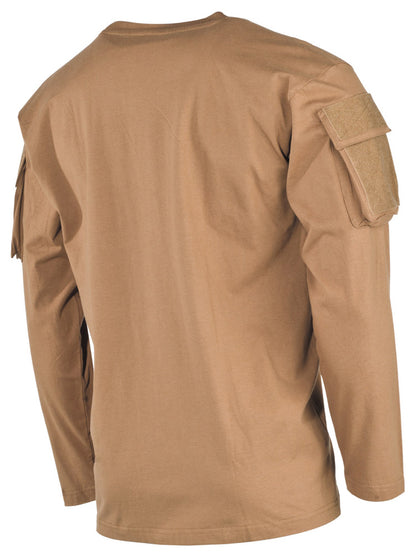 US Shirt langarm mit Ärmeltaschen, tropenbraun