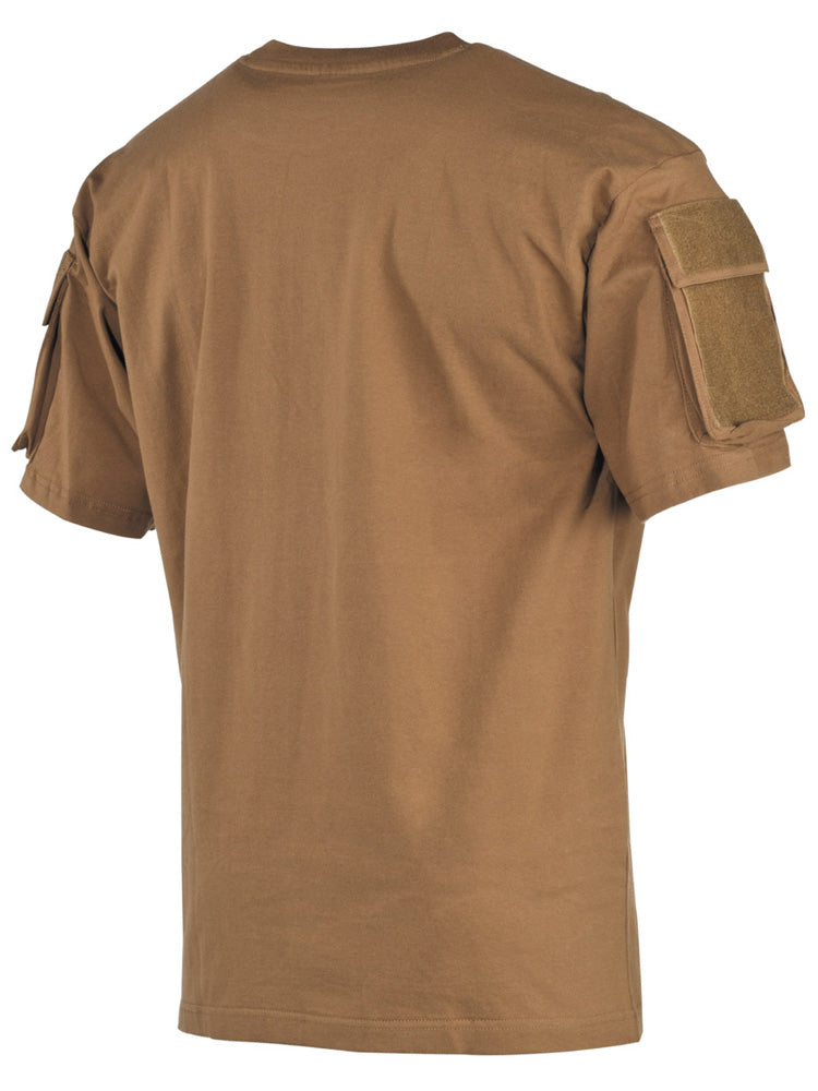 US T-Shirt kurzarm mit Ärmeltaschenmeltaschen, tropenbraun