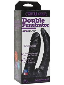 VAC-U-LOCK 6 inch Doppeldildo - schwarz